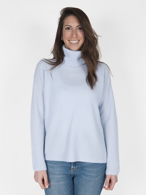 ’Perlato’ Knit Stitch Turtle Neck Cashmere Sweater