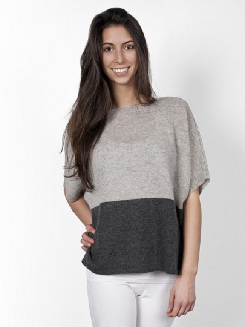2 Color Short Sleeve Sweater