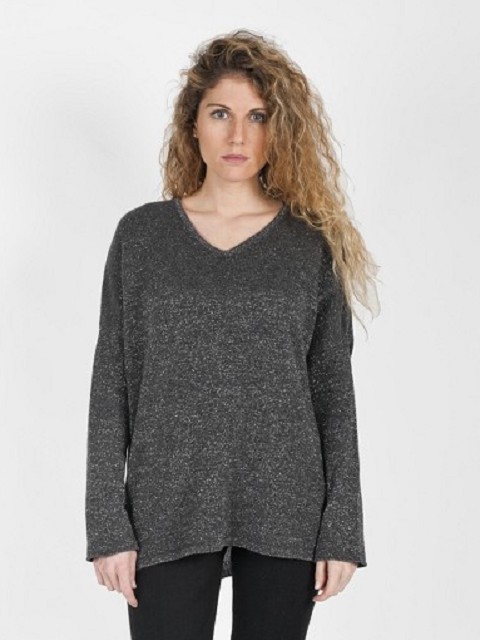 V Neck Cashmere-Lurex Sweater